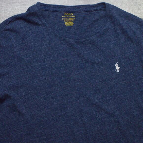 Polo Ralph Lauren Shirt Mens Large Blue Custom Slim Fit Long Sleeve Pony Preppy - Picture 2 of 3